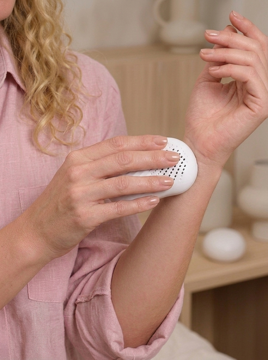Healm, the portable cooling device Relieves hot flashes in 5 seconds