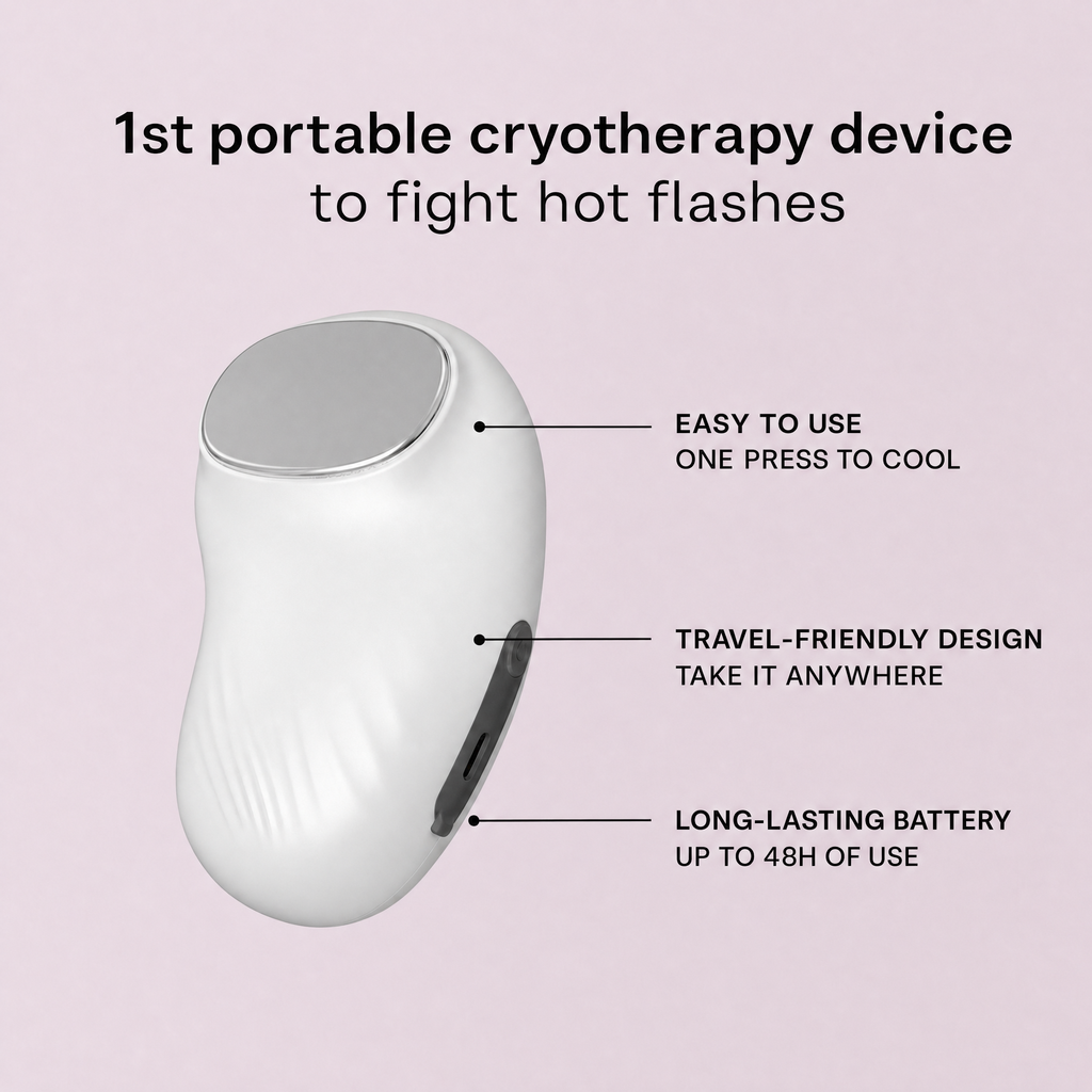 Healm, the portable cooling device Relieves hot flashes in 5 seconds